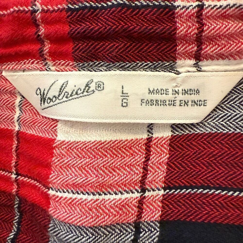 Woolrich Red, White, & Black Cotton Plaid Shirt/Jacket Sz L Country, Western - Picture 5 of 12